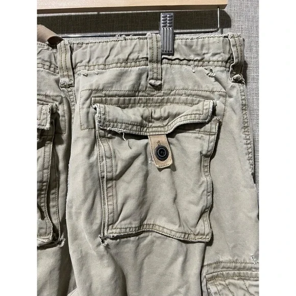 No Boundries Cargo Shorts Men's 30 Khaki Baggy Streetwear Distressed - Picture 7 of 9